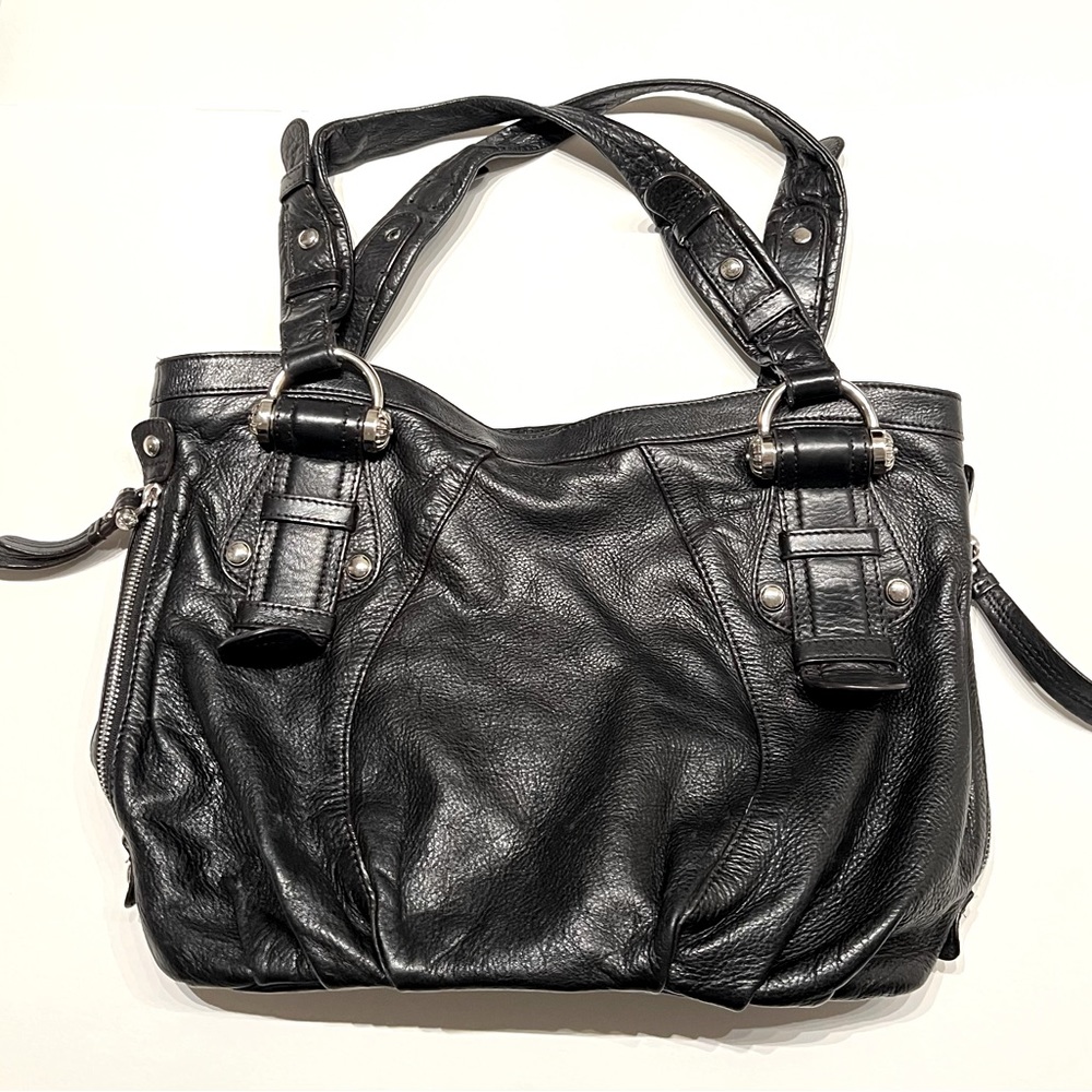 Black Leather b Makowski handbag